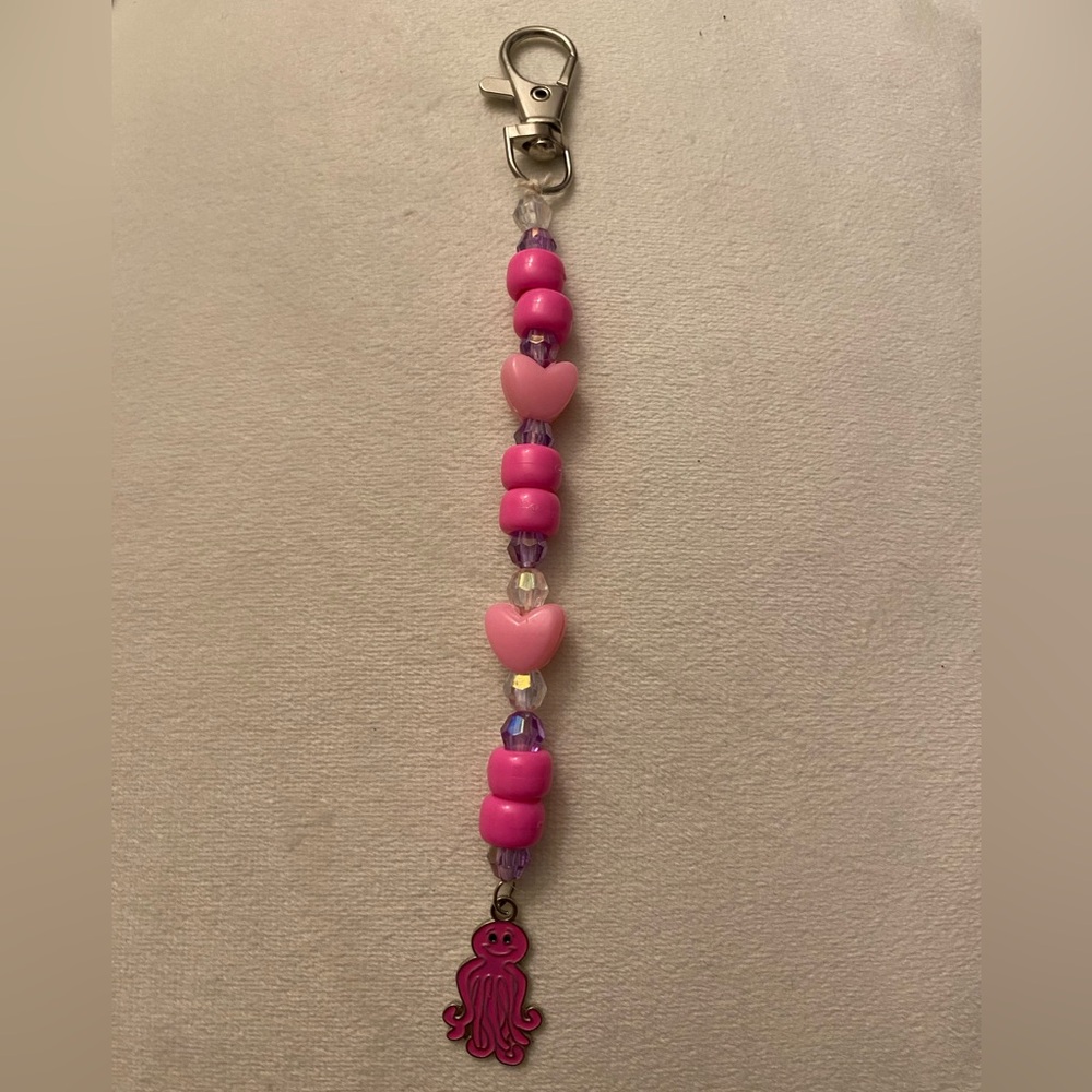 Pink Octopus Backpack Charm - Picture 3 of 5
